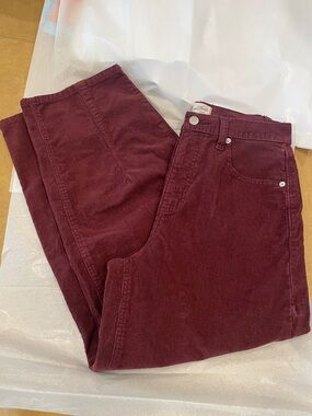 Universal Thread Barrel Style Corduroy Pants in Wine